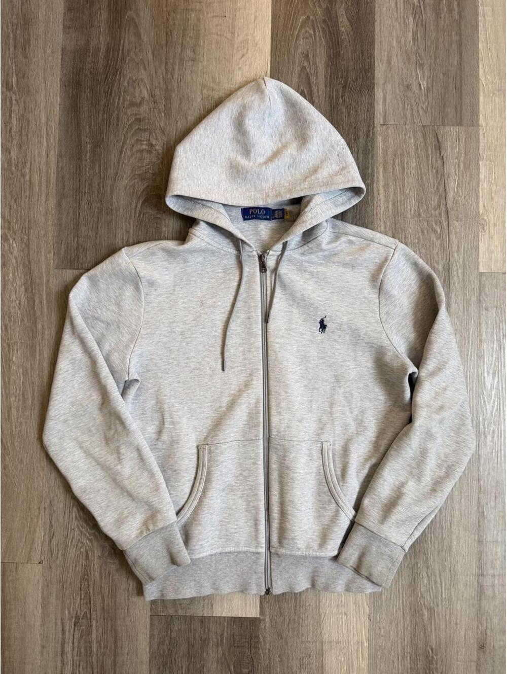 Gray Polo Ralph Lauren zip up hoodie sz S #polo #preppy